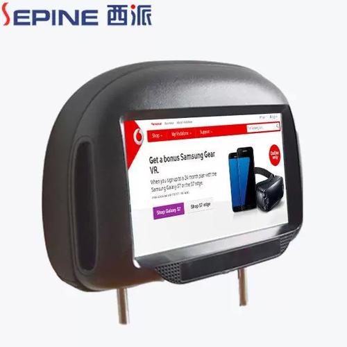 9寸4g网络更新网约车头枕触摸广告机出租车广告机4g车载广告机